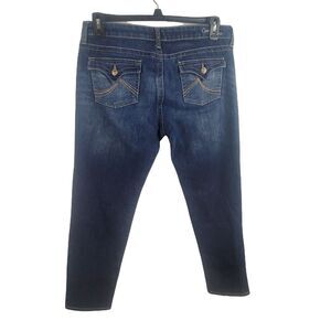 Common Genes Womens Jeans 12 Mid Rise Dark Wash Flap Pocket Casual Bottoms